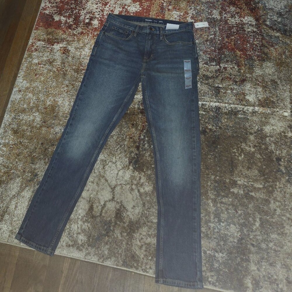 Old Navy Men’s Skinny Jeans 33x32 Built-In Flex Dark Wash Slim Fit